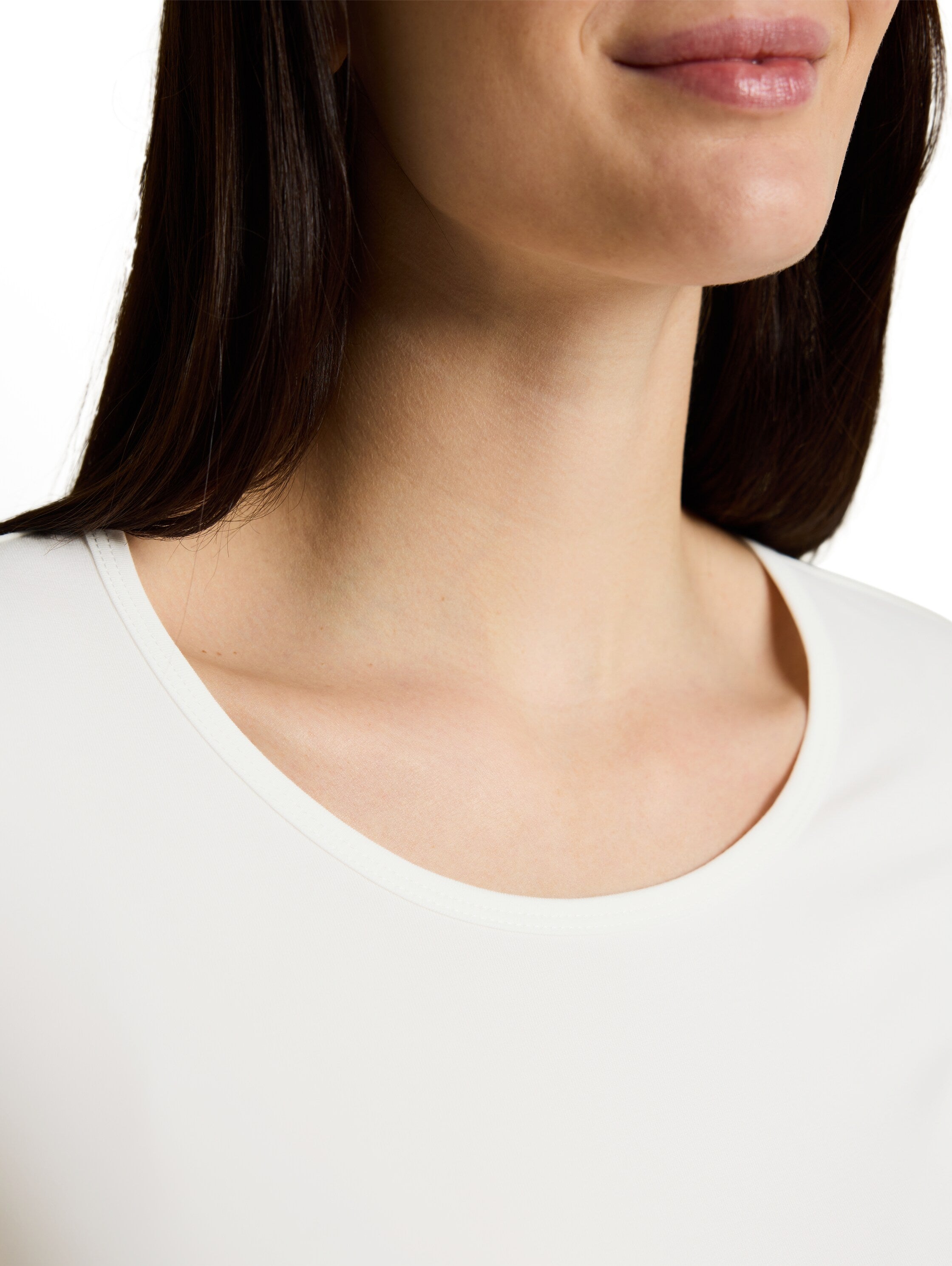 Tom Tailor White Basic T-Shirt With A Round Neckline