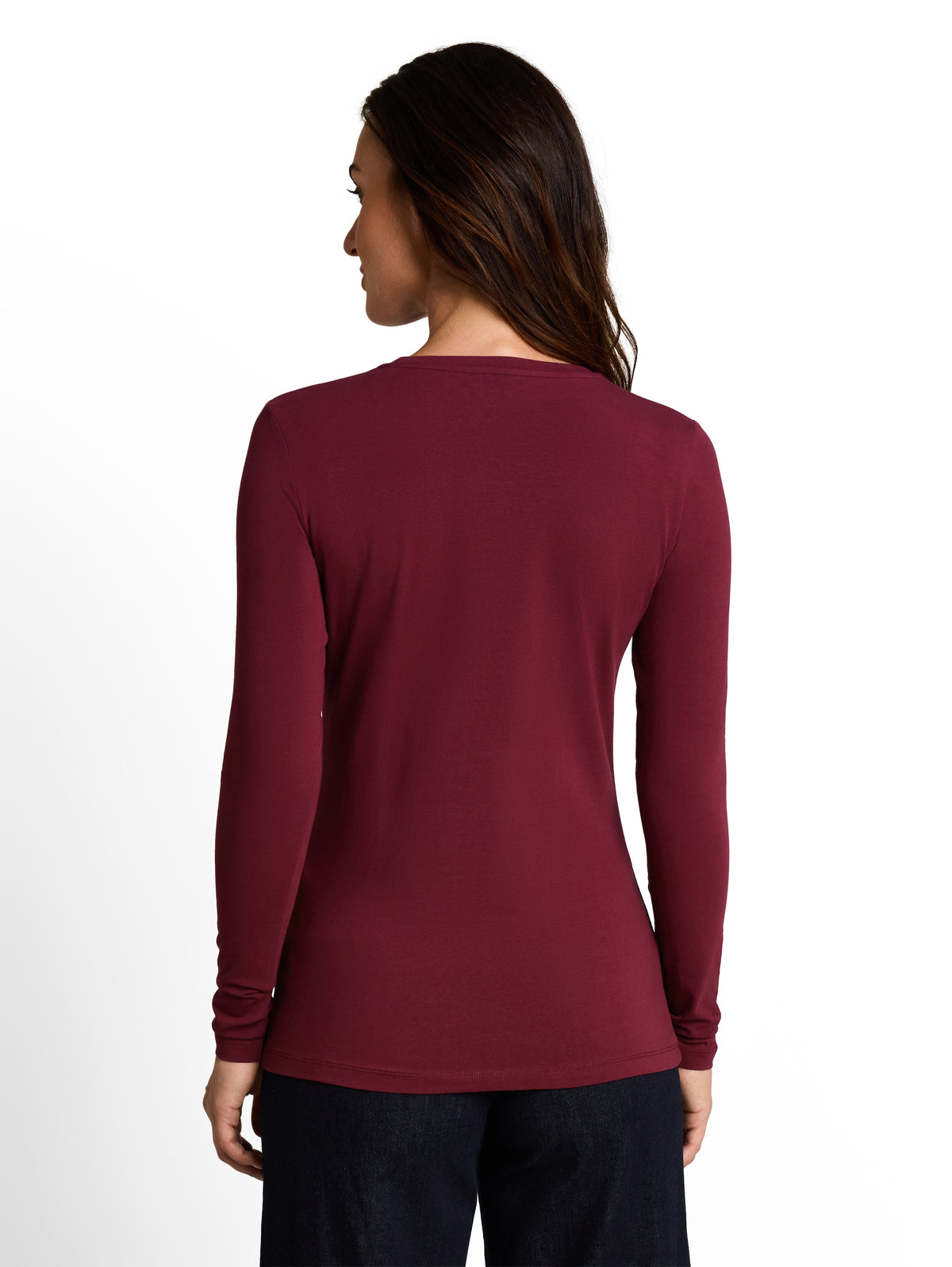Tom Tailor Burgundy Slim-fit Top With Logo Print