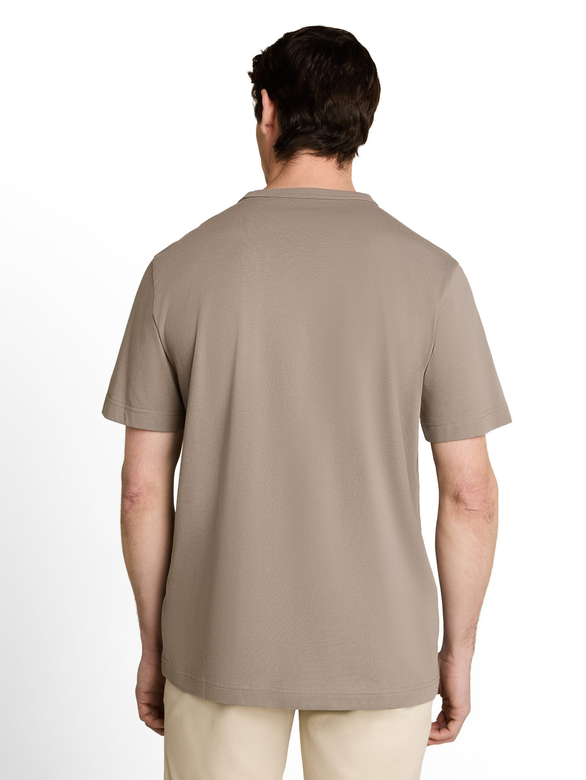 Tom Tailor Driftwood Taupe Cotton T-Shirt with Chest Pocket
