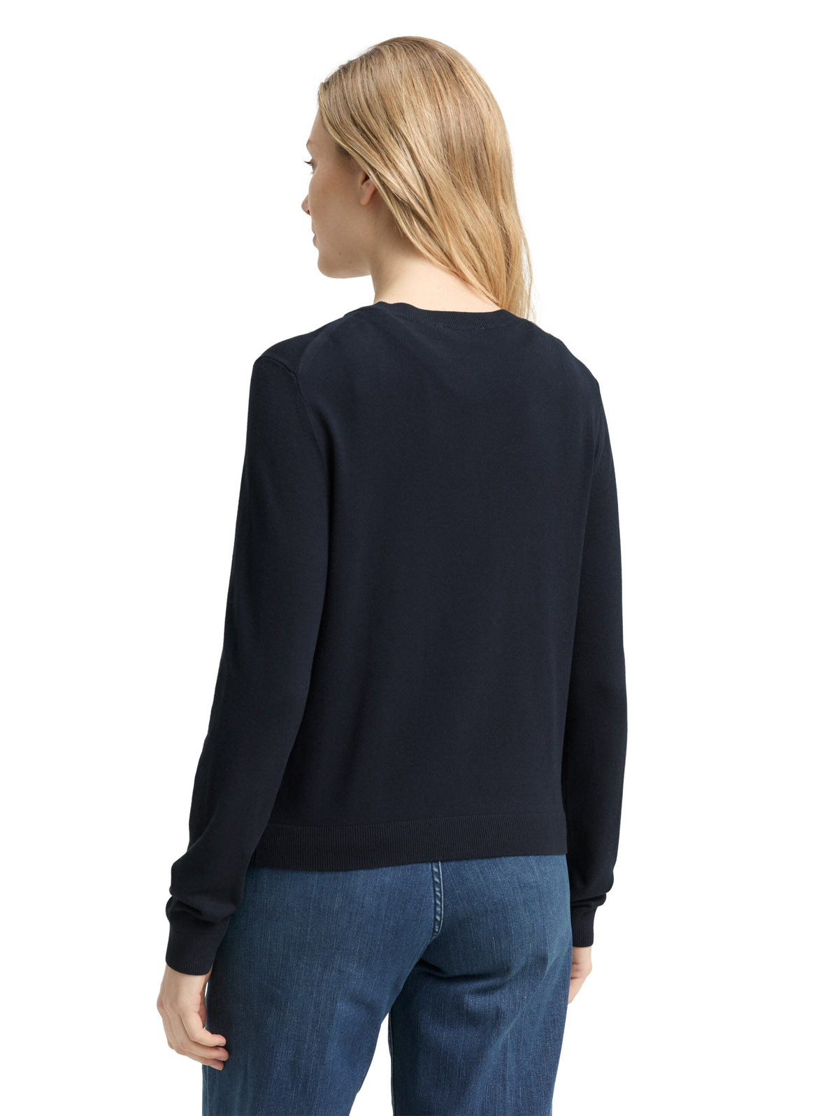 Tom Tailor Navy Cardigan with Concealed Button Placket