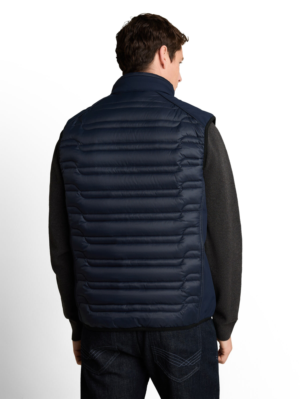 Tom Tailor Navy Casual Vest with Stand-Up Collar
