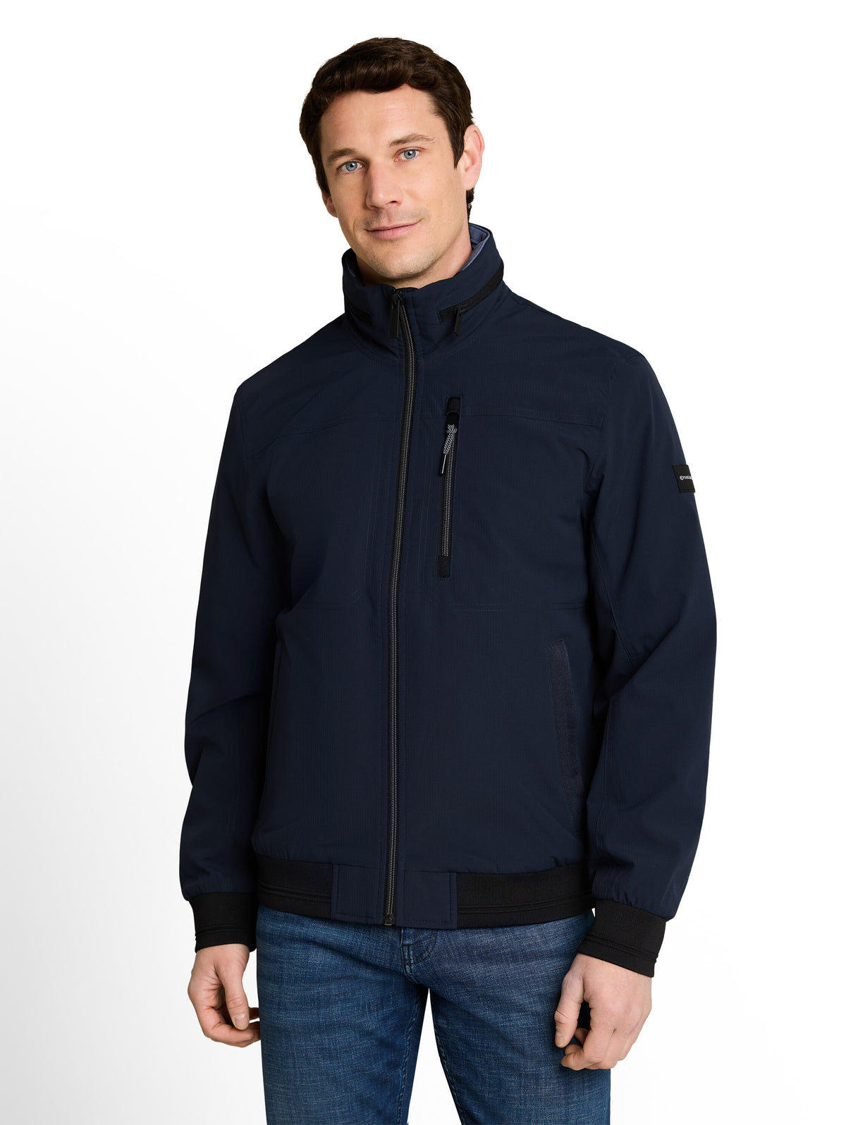 Tom Tailor Sky Captain Blue Blouson Jacket with Stow-Away Hood