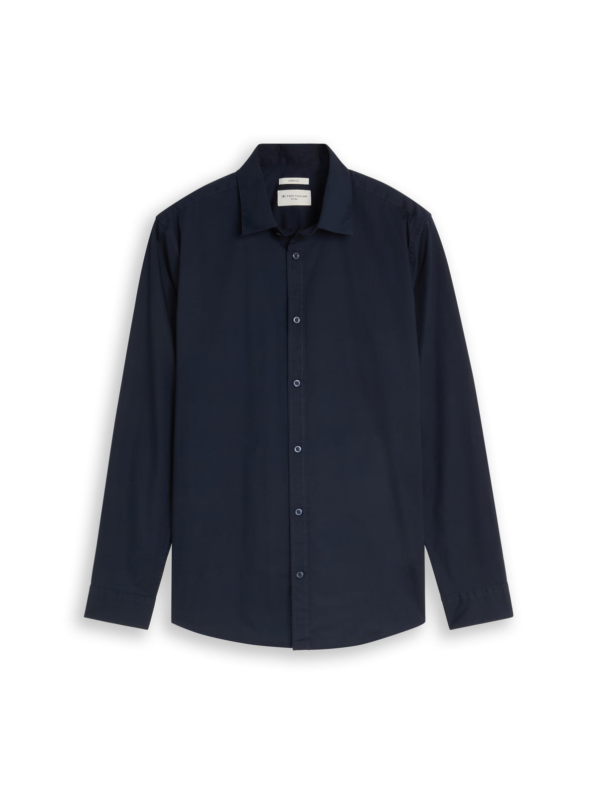 Tom Tailor Navy Cotton Long Sleeved with Kent Collar