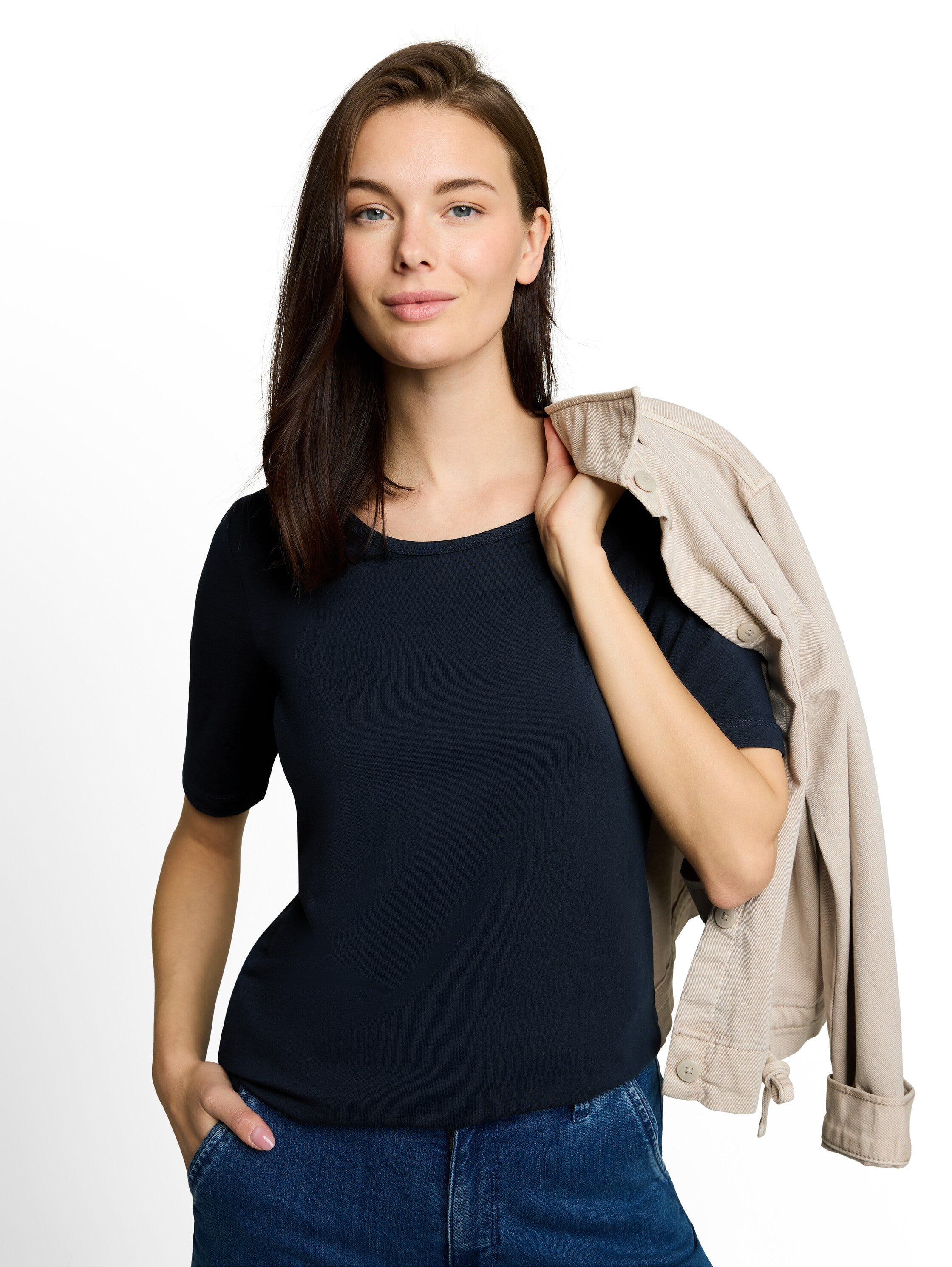 Tom Tailor Sky Captain Blue Basic T-Shirt With A Round Neckline