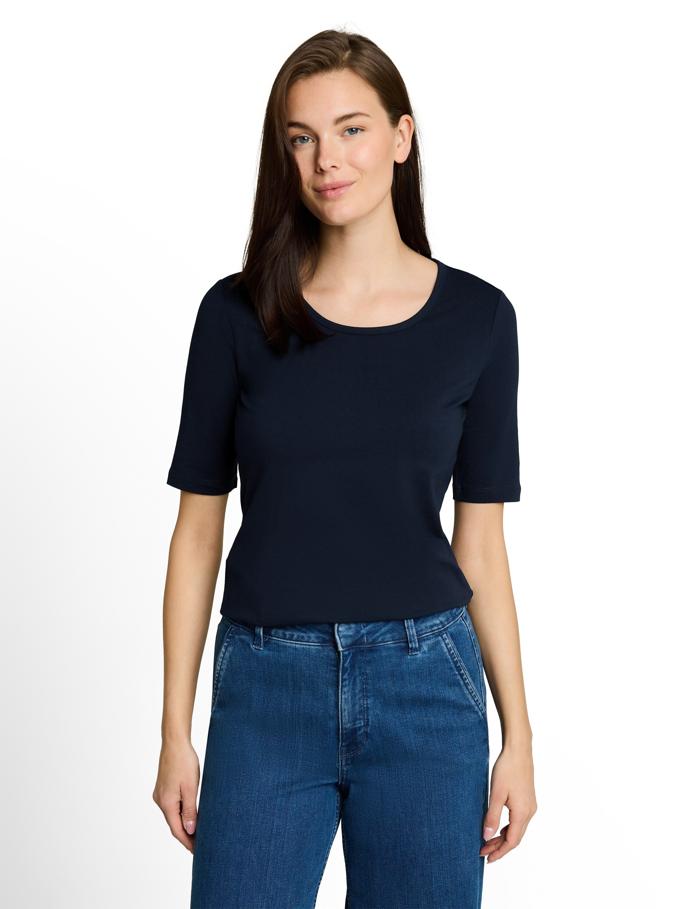 Tom Tailor Sky Captain Blue Basic T-Shirt With A Round Neckline
