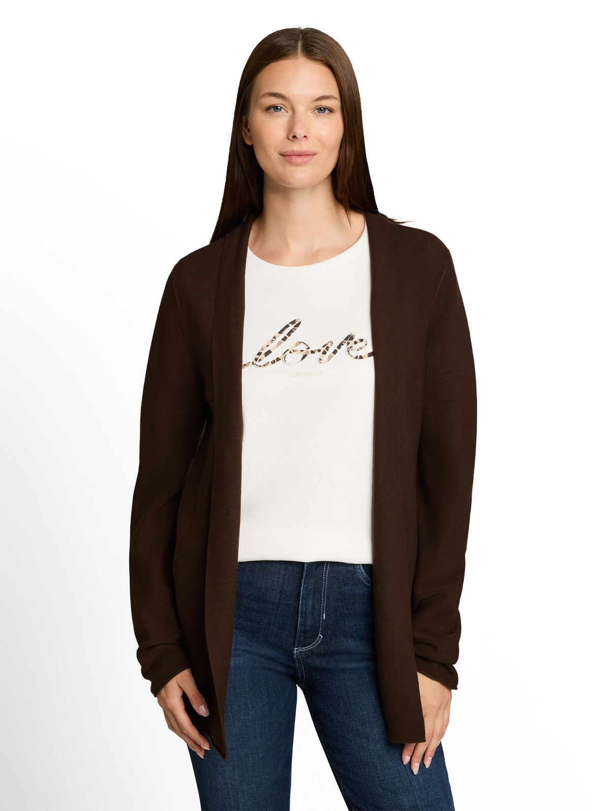 Tom Tailor Brown Cotton Cardigan