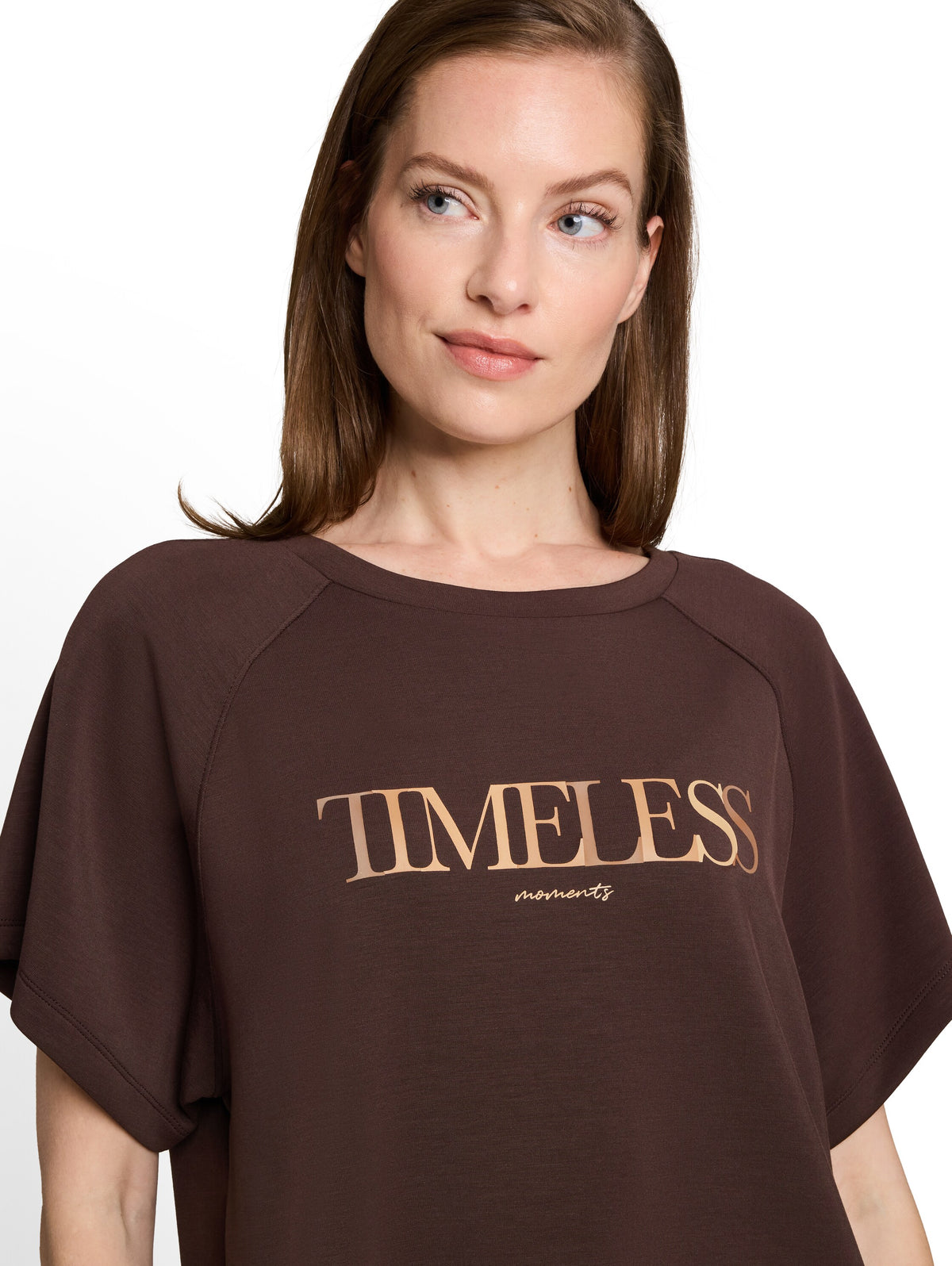 Tom Tailor Brown Scuba T-shirt With Lettering