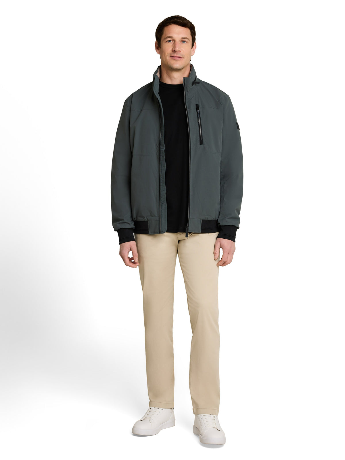 Tom Tailor Darkest Olive Blouson Jacket with Stow-Away Hood