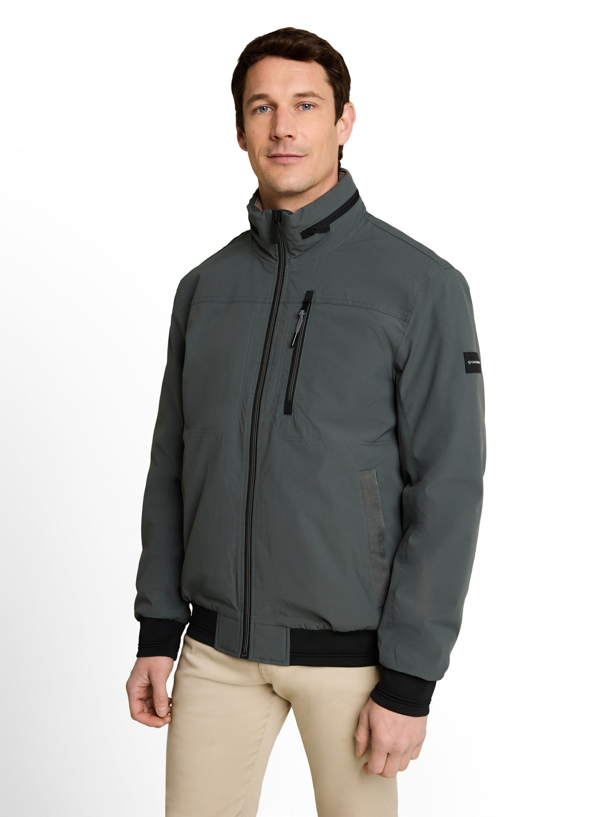 Tom Tailor Darkest Olive Blouson Jacket with Stow-Away Hood