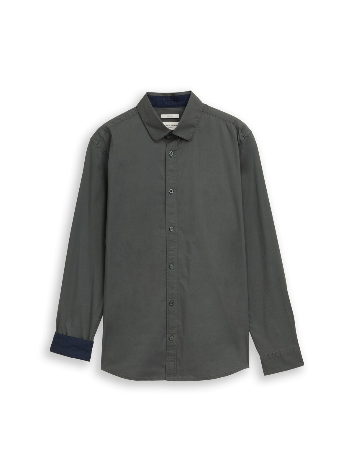 Tom Tailor Darkist Olive Cotton Long Sleeved with Kent Collar