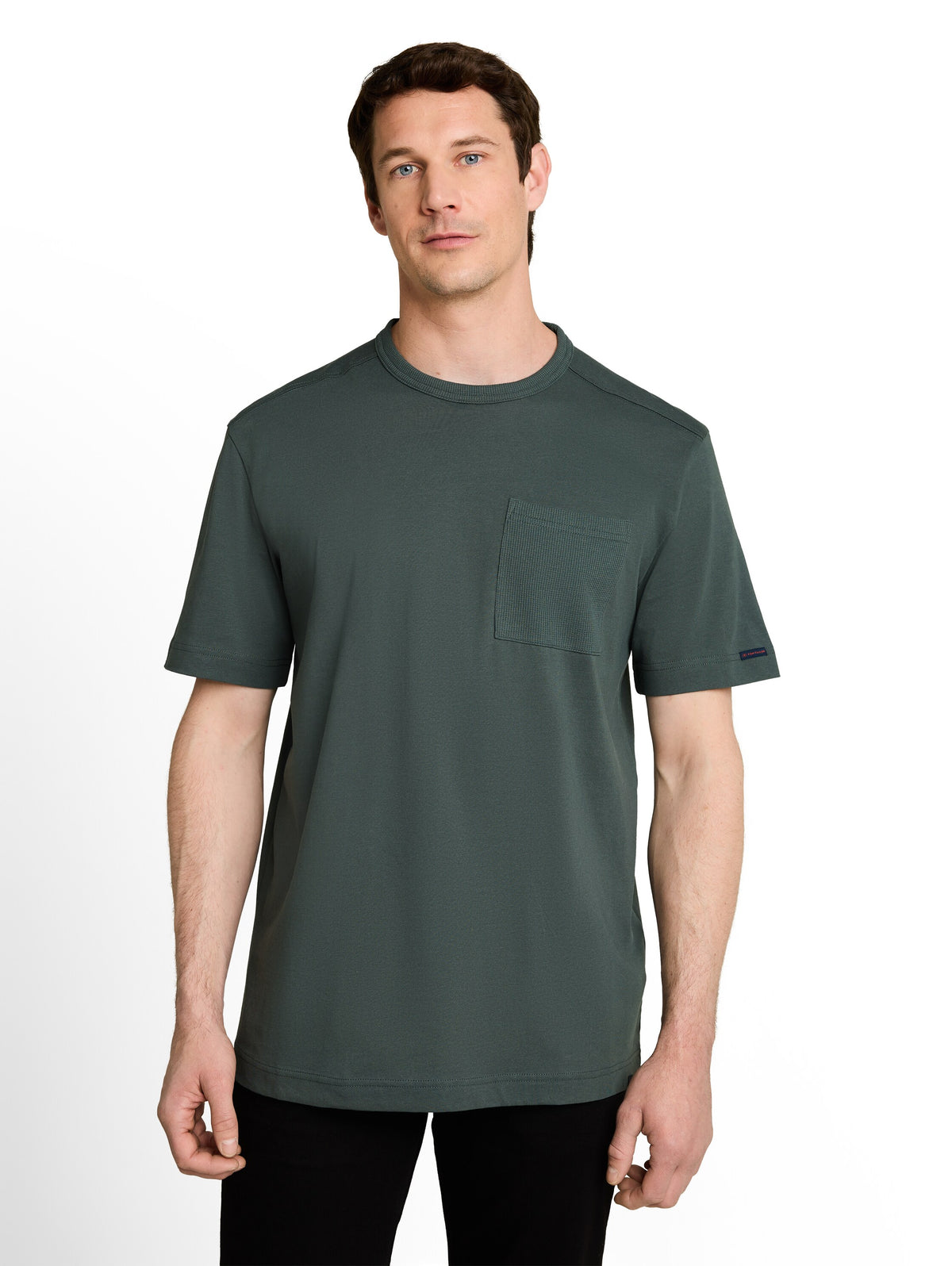 Tom Tailor Darkist Olive Cotton T-Shirt with Chest Pocket