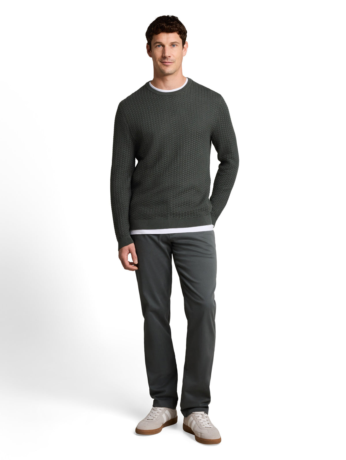 Tom Tailor Dark Olive Knitted jumper with cable knit pattern Pullover