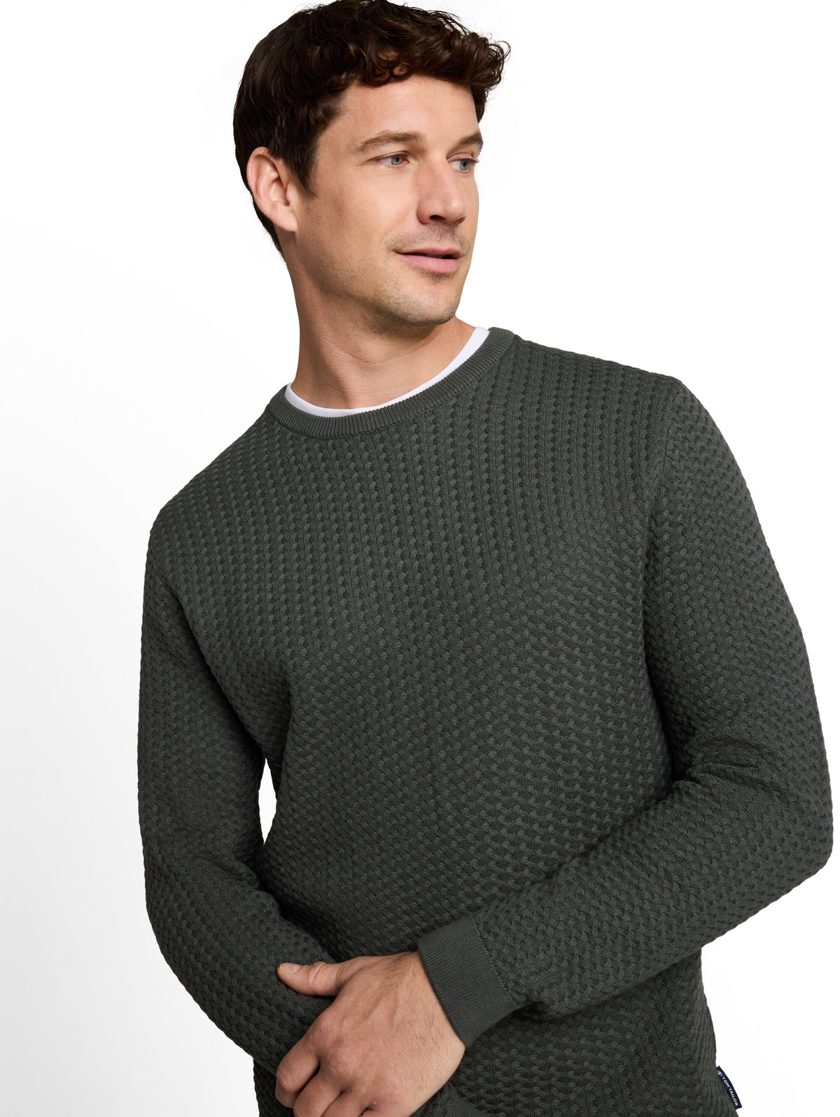 Tom Tailor Dark Olive Knitted jumper with cable knit pattern Pullover