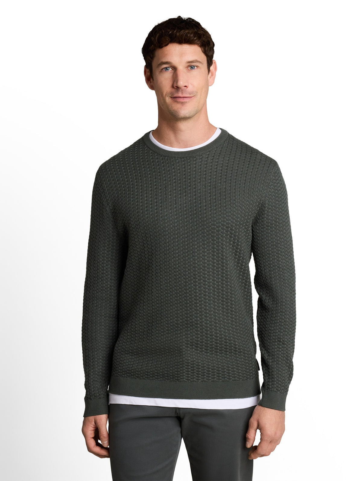 Tom Tailor Dark Olive Knitted jumper with cable knit pattern Pullover