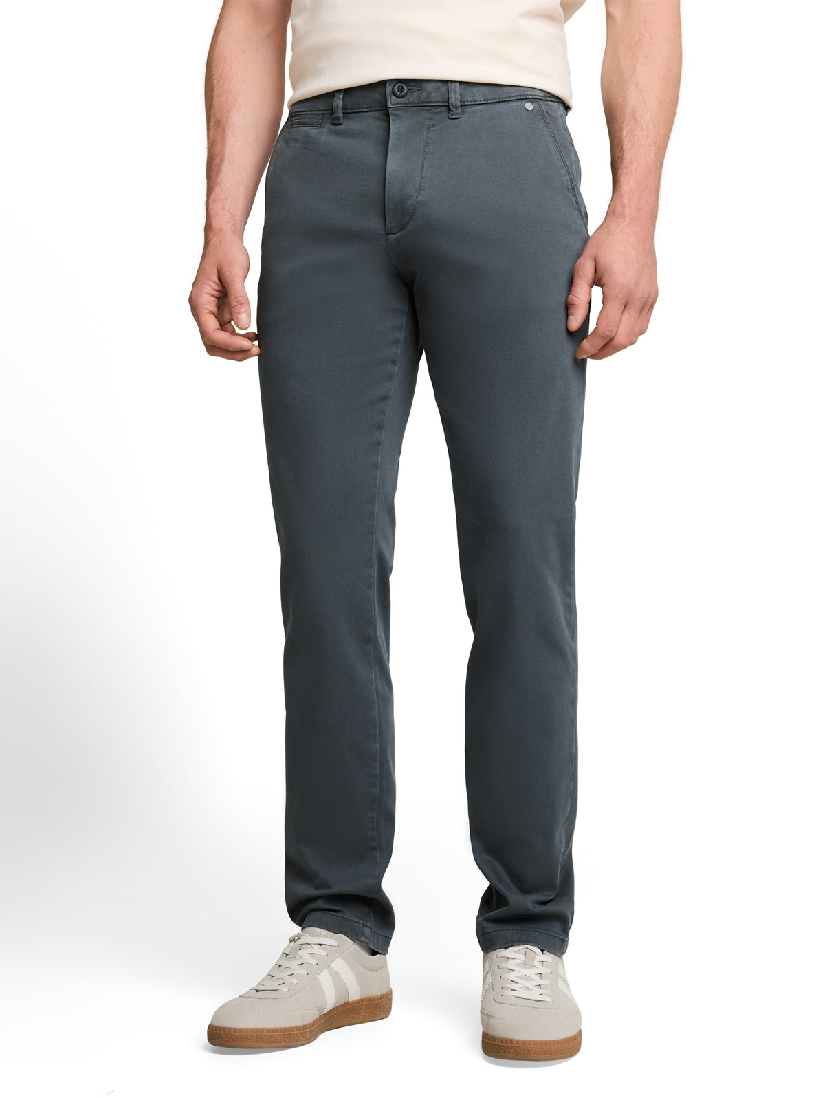 Tom Tailor Dark Olive TTSIMON SLIM Washed-Look Chino Trousers Pant