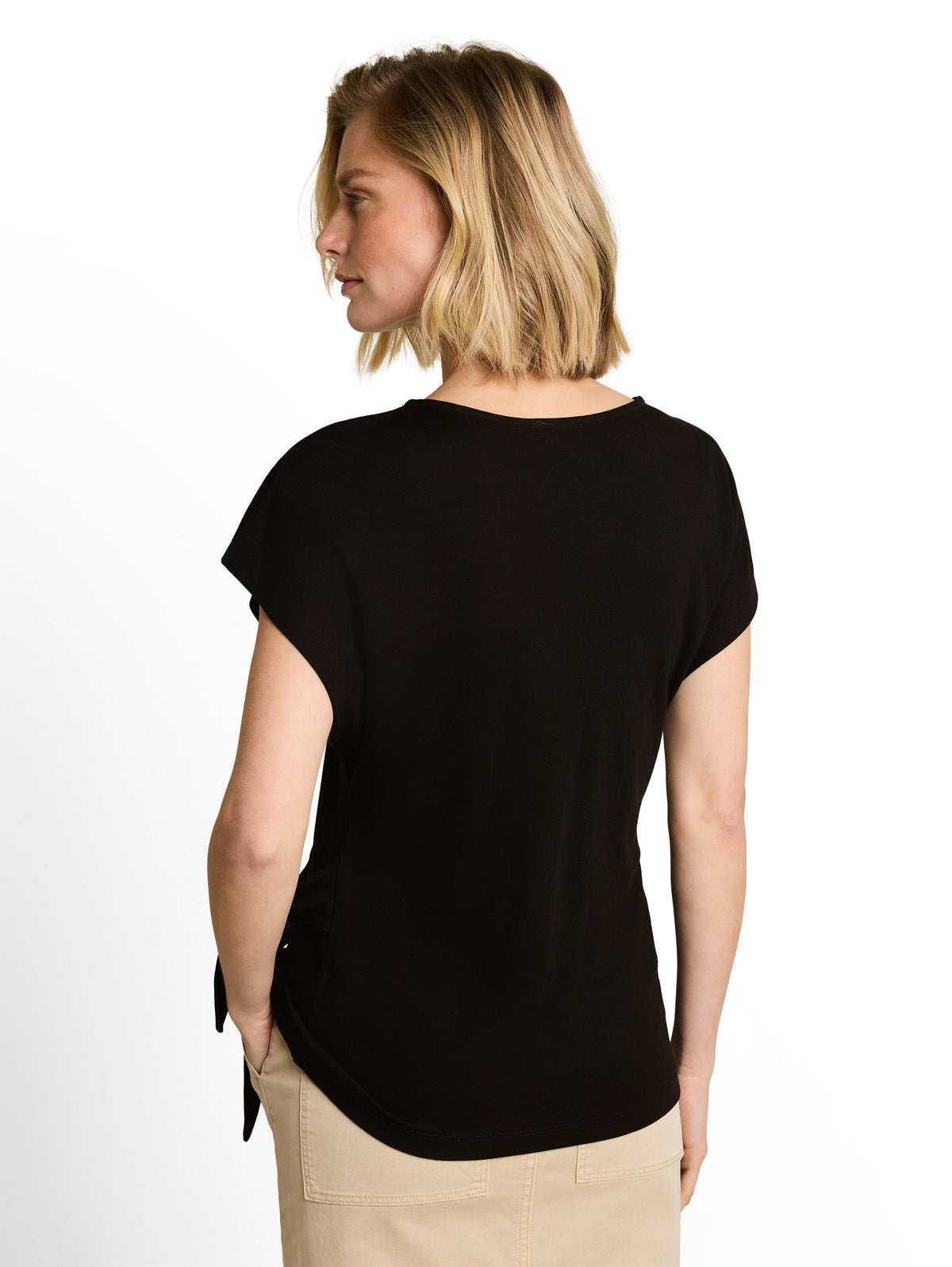Tom Tailor Black T-Shirt with a Knotted Detail