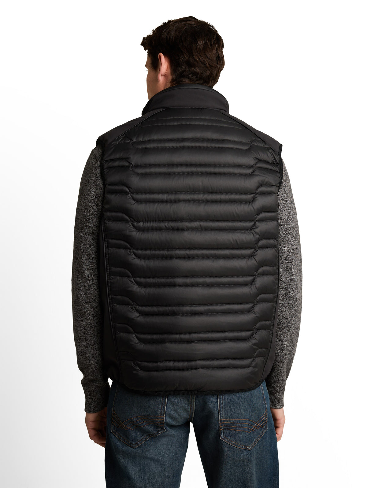 Tom Tailor Black Casual Vest with Stand Up Collar