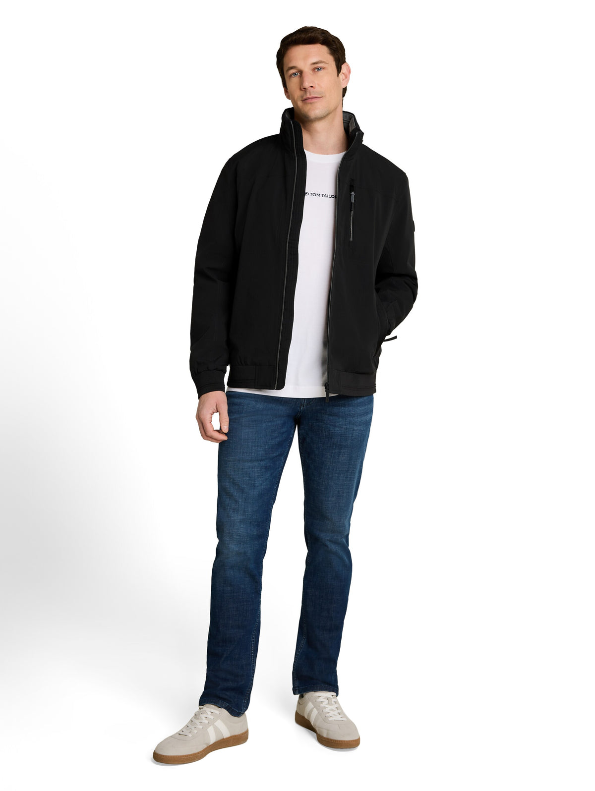 Tom Tailor Black Blouson Jacket with Stow-Away Hood