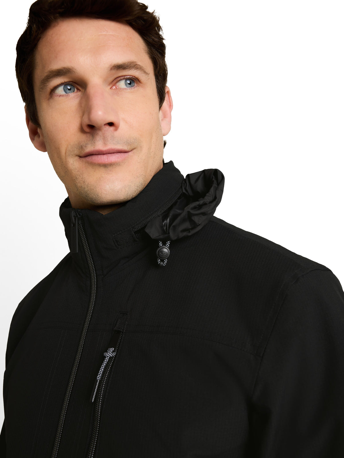 Tom Tailor Black Blouson Jacket with Stow-Away Hood