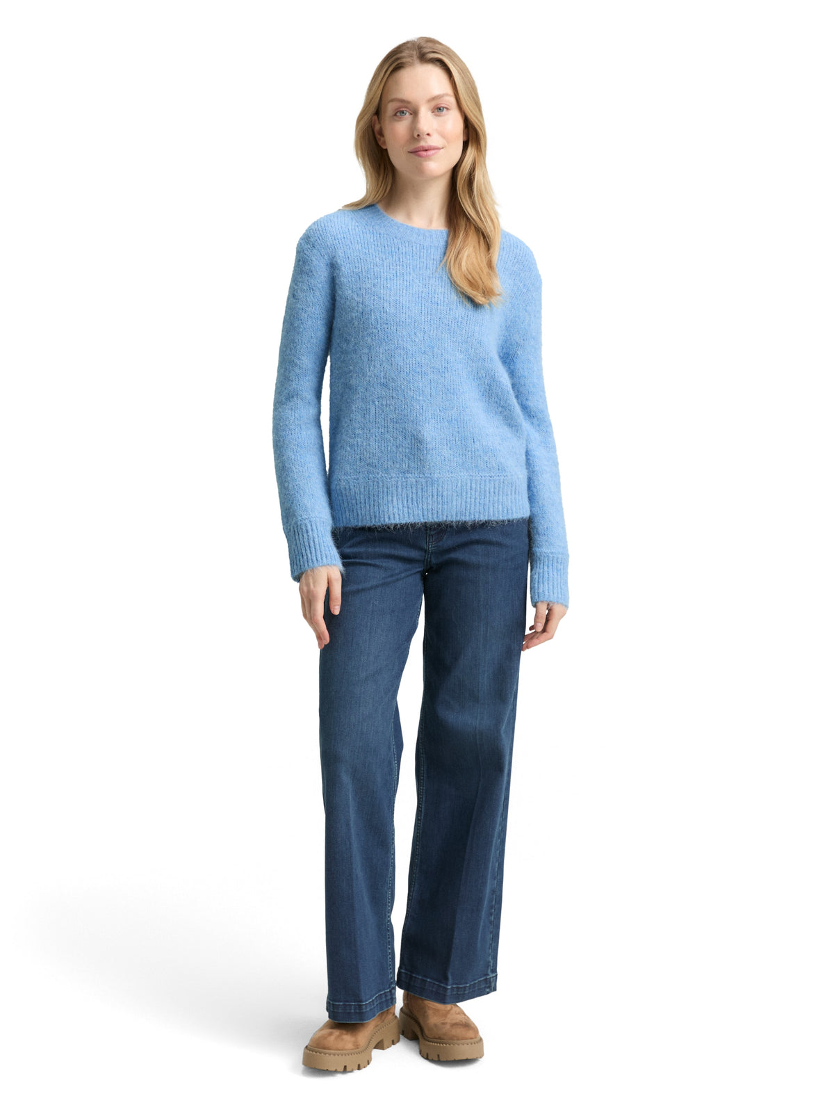 Tom Tailor Blue Knitted Jumper with Wool Blend