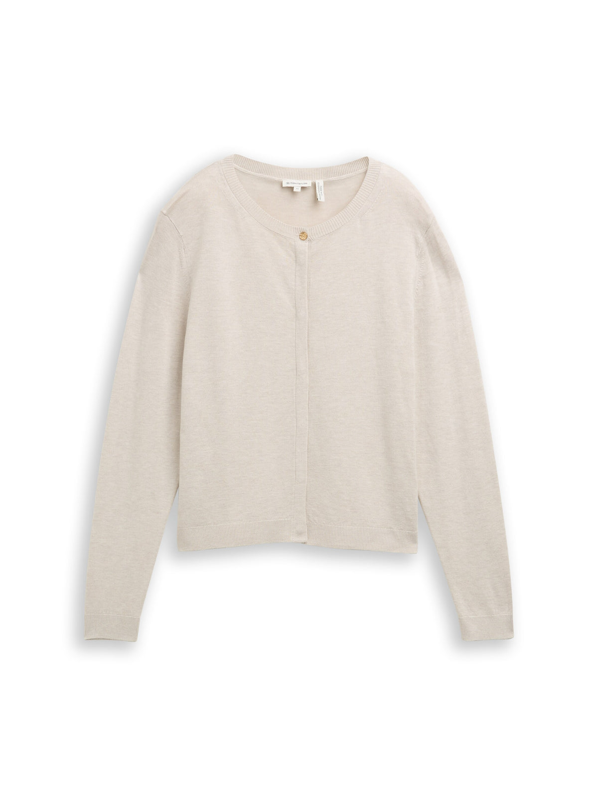 Tom Tailor Beige Cardigan with Concealed Button Placket