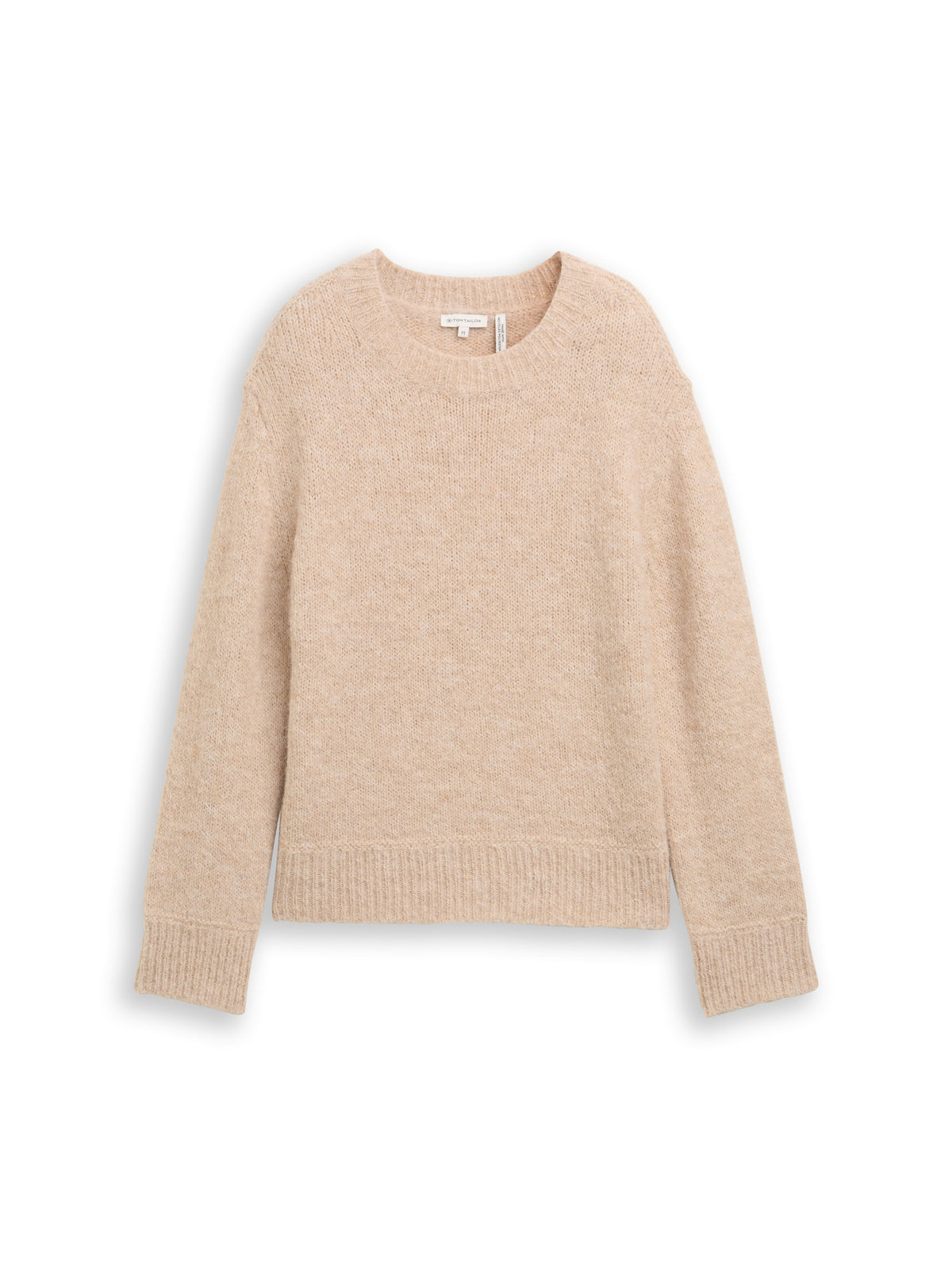 Tom Tailor Stone & Beige Knitted Jumper with Wool Blend