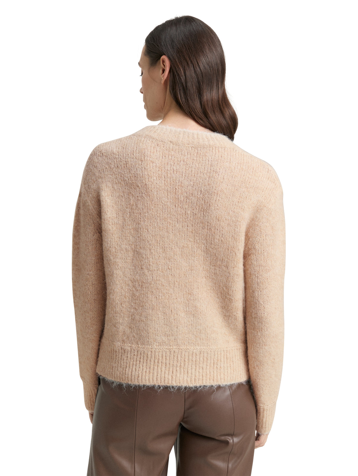 Tom Tailor Stone & Beige Knitted Jumper with Wool Blend