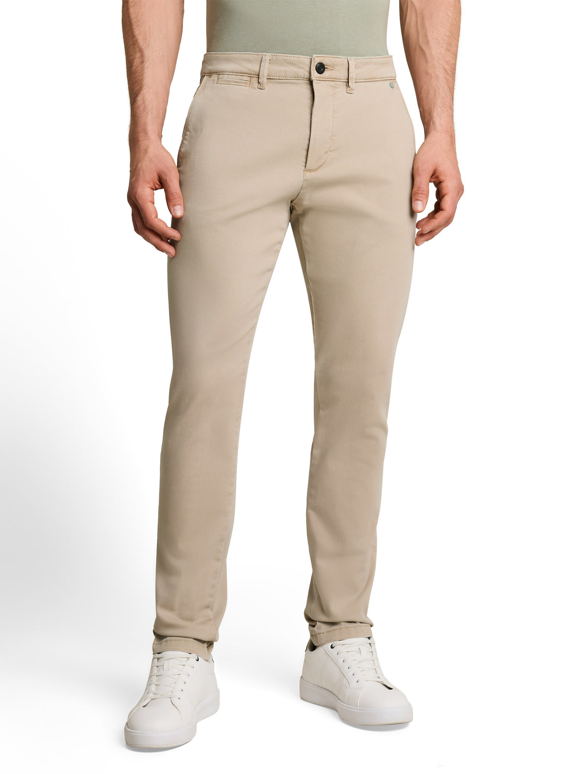 Tom Tailor Beige TTSIMON SLIM Washed-Look Chino Trousers Pant