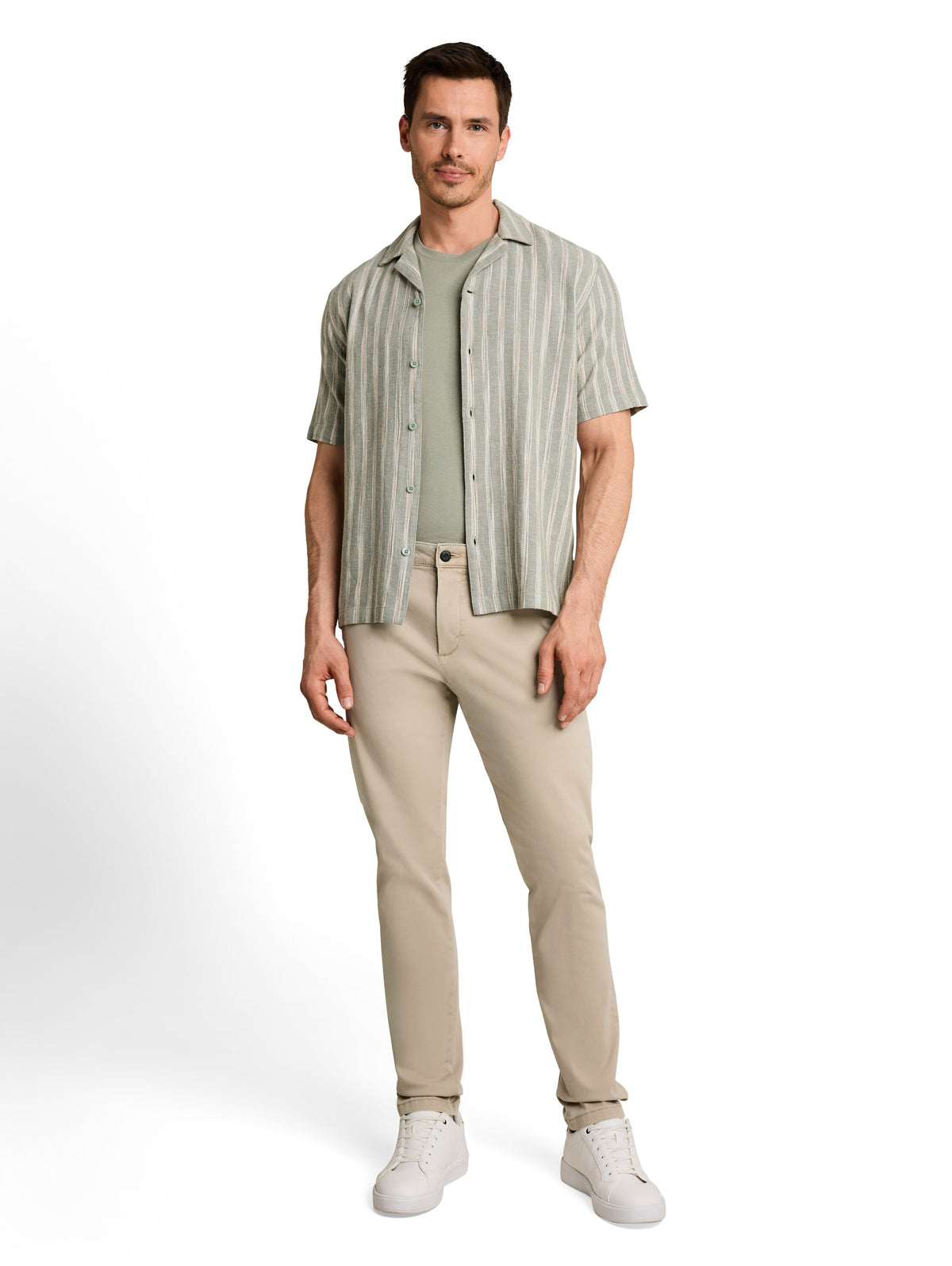 Tom Tailor Beige TTSIMON SLIM Washed-Look Chino Trousers Pant
