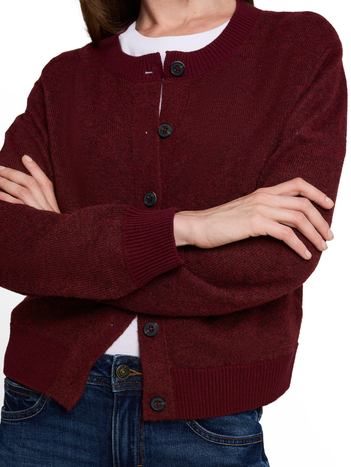 Tom Tailor Long Sleeved Burgundy Cardigan