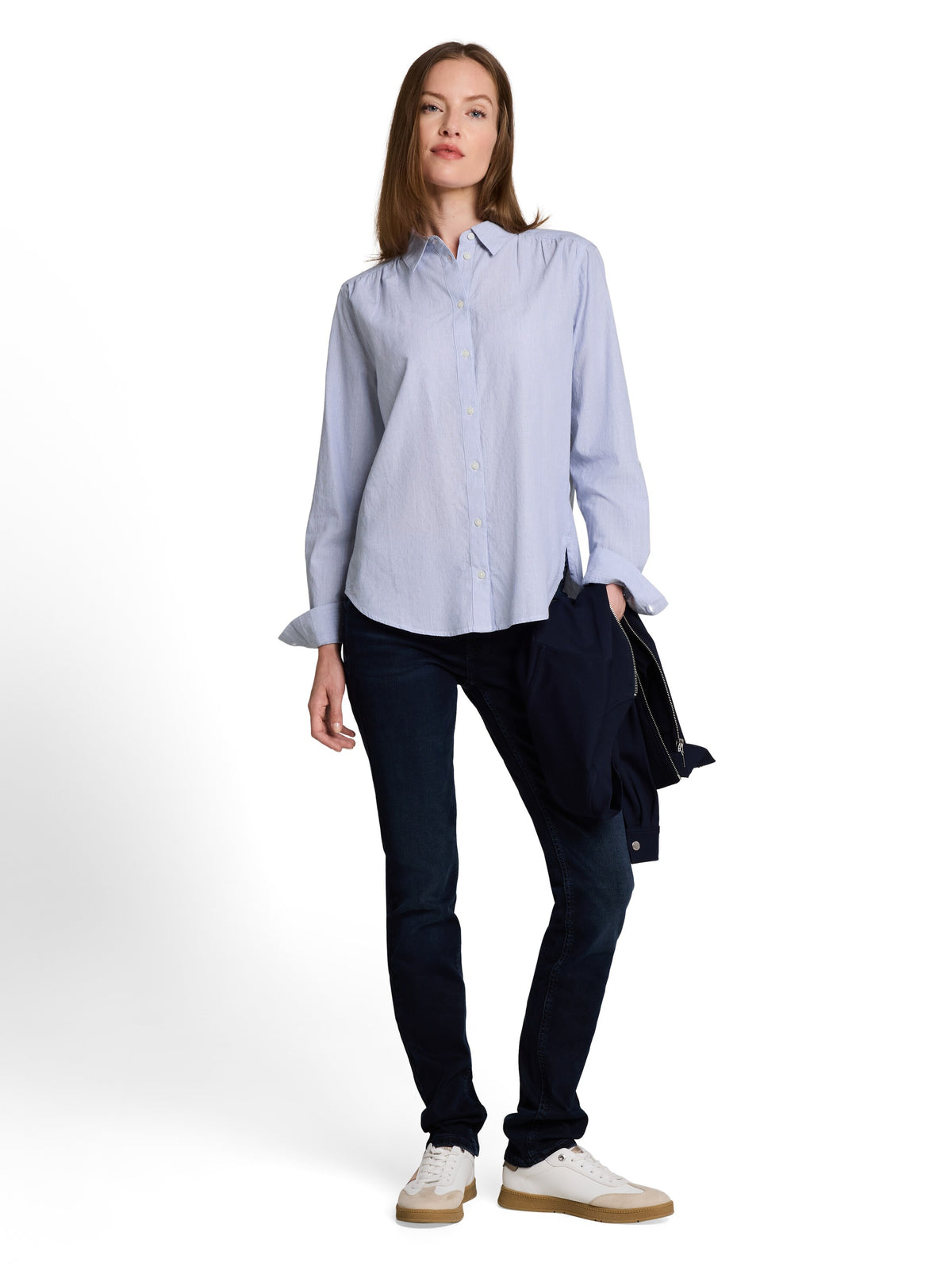 Tom Tailor Light Blue Shirt-Style Top With Turn-Up Feature