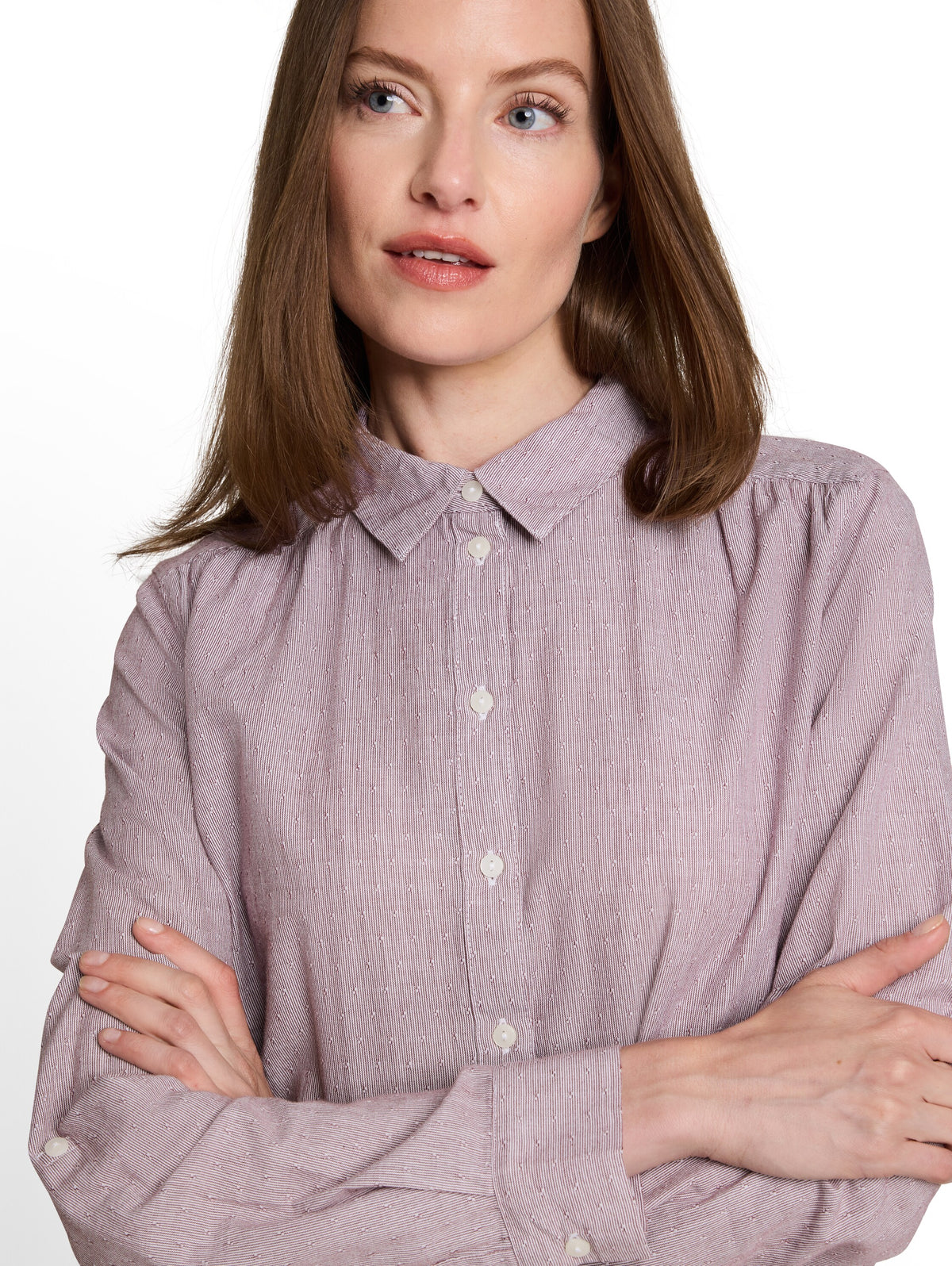 Tom Tailor Purple Shirt-Style Top With Turn-Up Feature