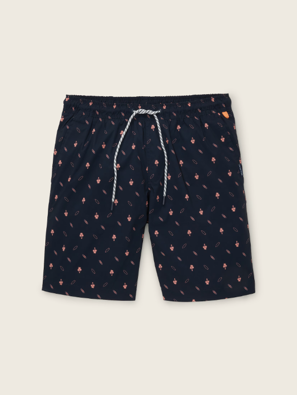 Tom Tailor Swimming Short With Navy Coral Summer Design
