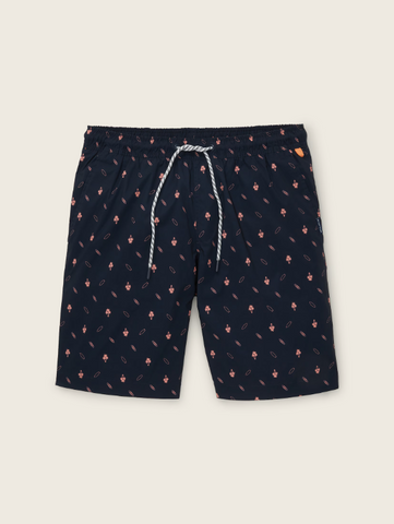Tom Tailor Swimming Short With Navy Coral Summer Design
