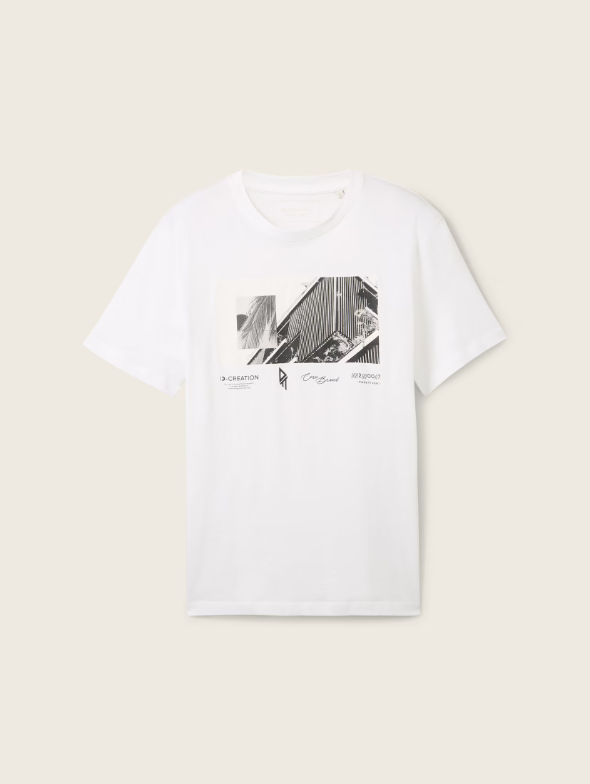 Tom Tailor White T-Shirt With Front Design