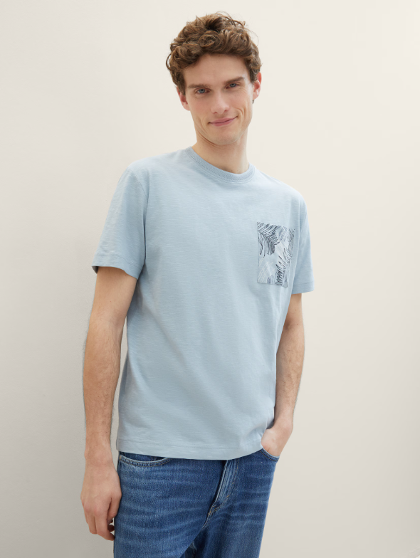 Tom Tailor Blue T-shirt With Printed Pocket