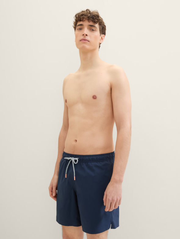 Tom Tailor Navy Swimming Short With Elastic Waist