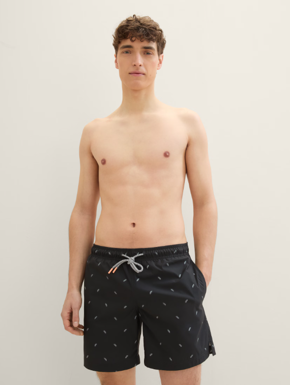 Tom Tailor Black Swimming Short With Elastic Waist