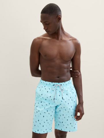 Tom Tailor Blue Printed Swimming Short