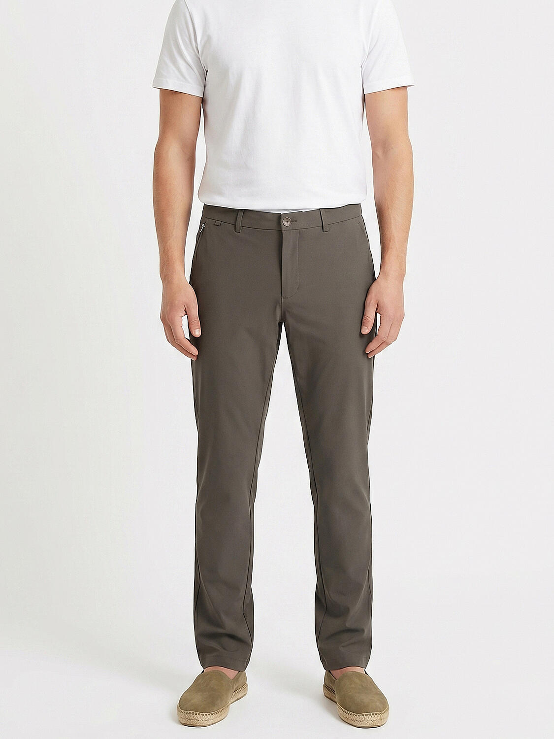 Xint Khaki Cotton Slim Fit Pant