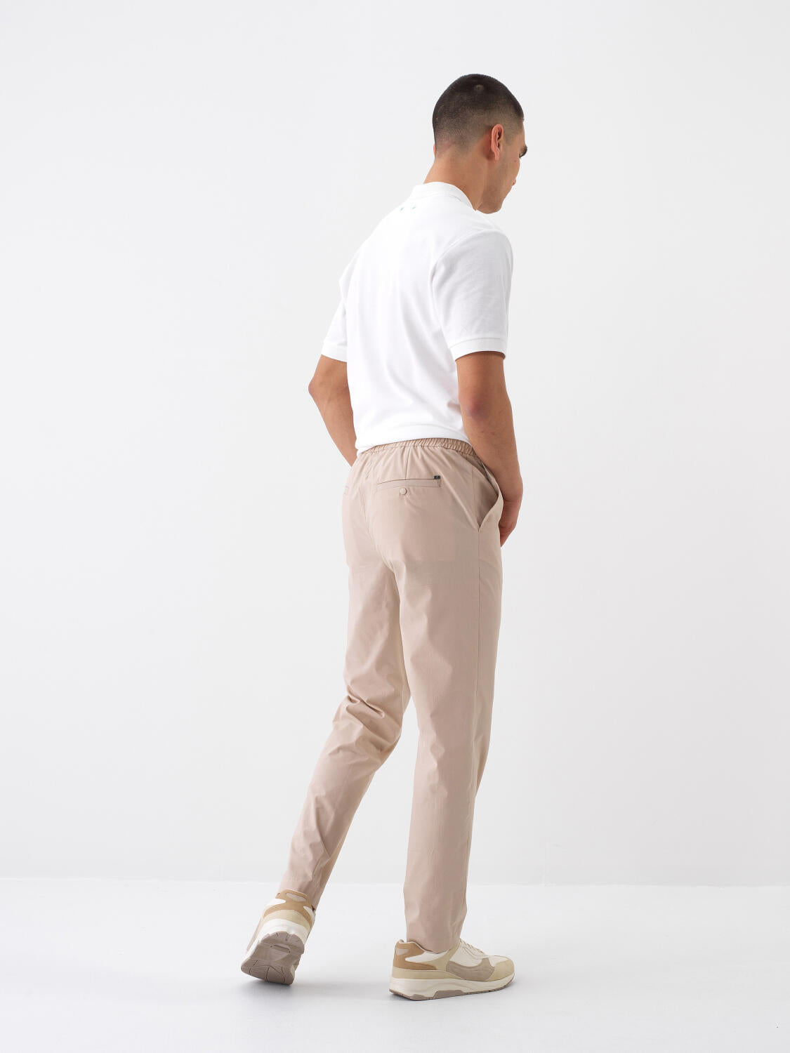 Xint Slim Fit Cotton Beige Jogger Pant