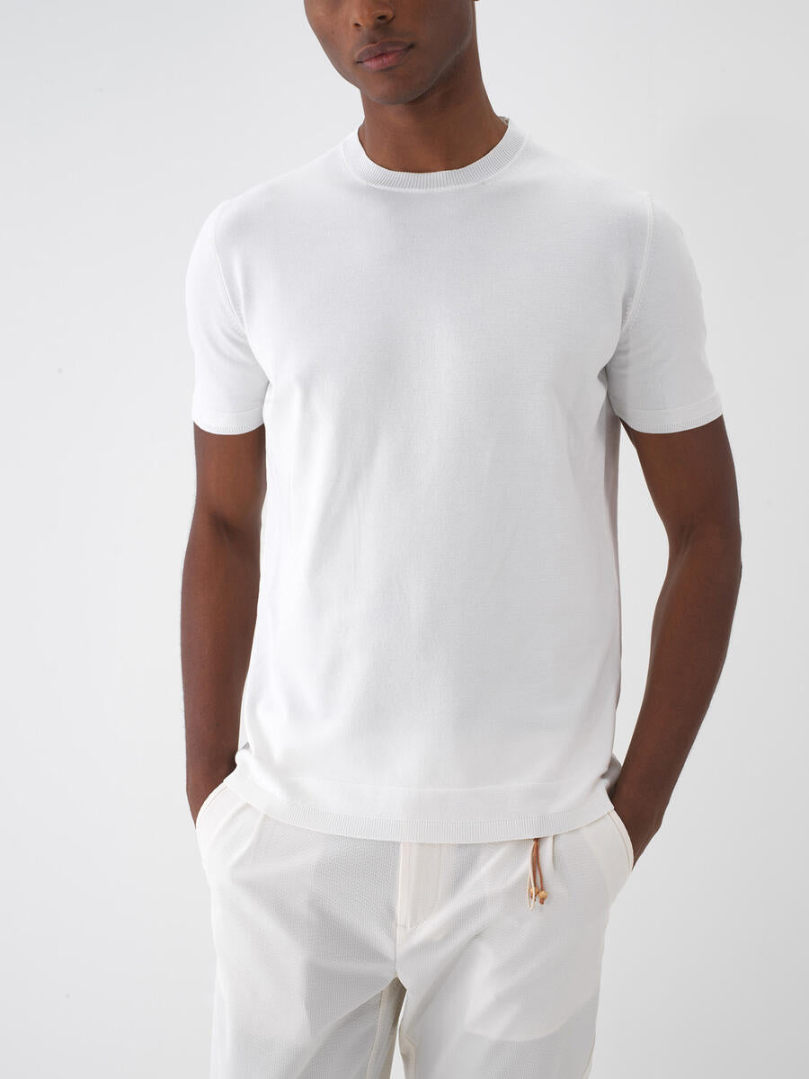 Xint Crew Neck Regular Fit Basic Off White T-shirt