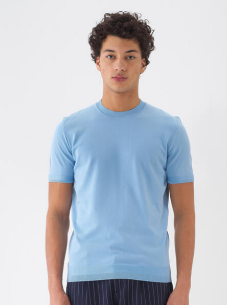 Xint Crew Neck Regular Fit Basic Blue T-shirt