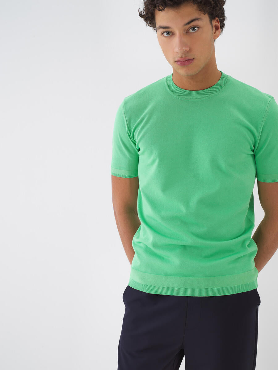 Xint Crew Neck Regular Fit Basic Green T-shirt