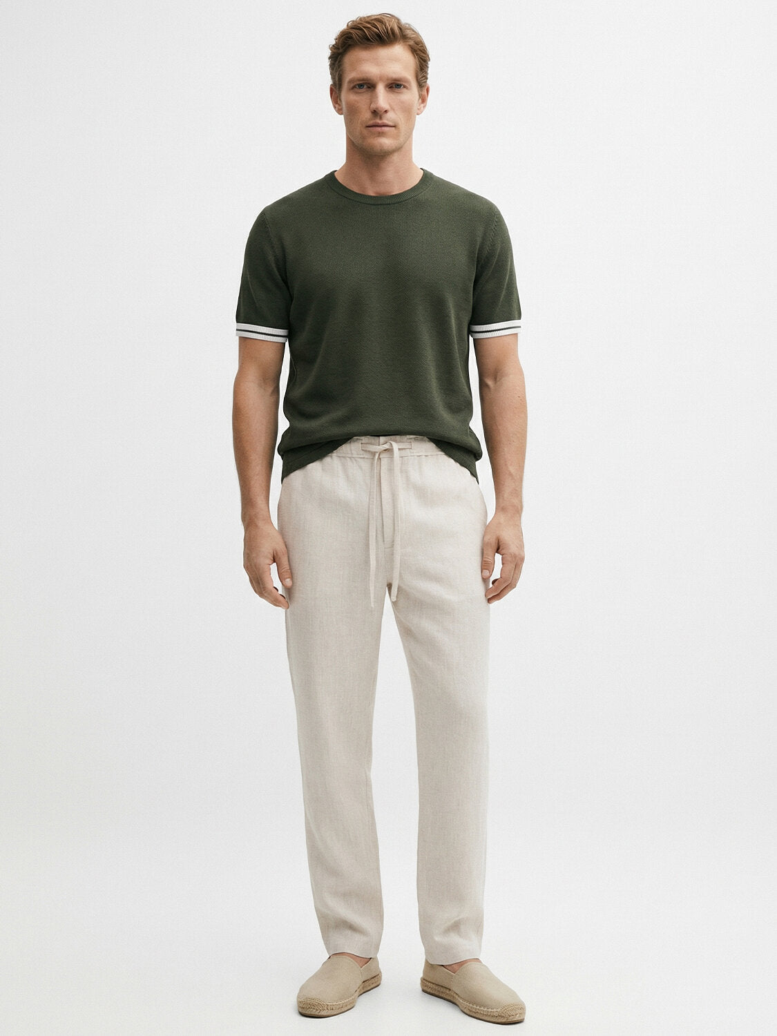 Xint Khaki Short Sleeved Regular Fit T-Shirt