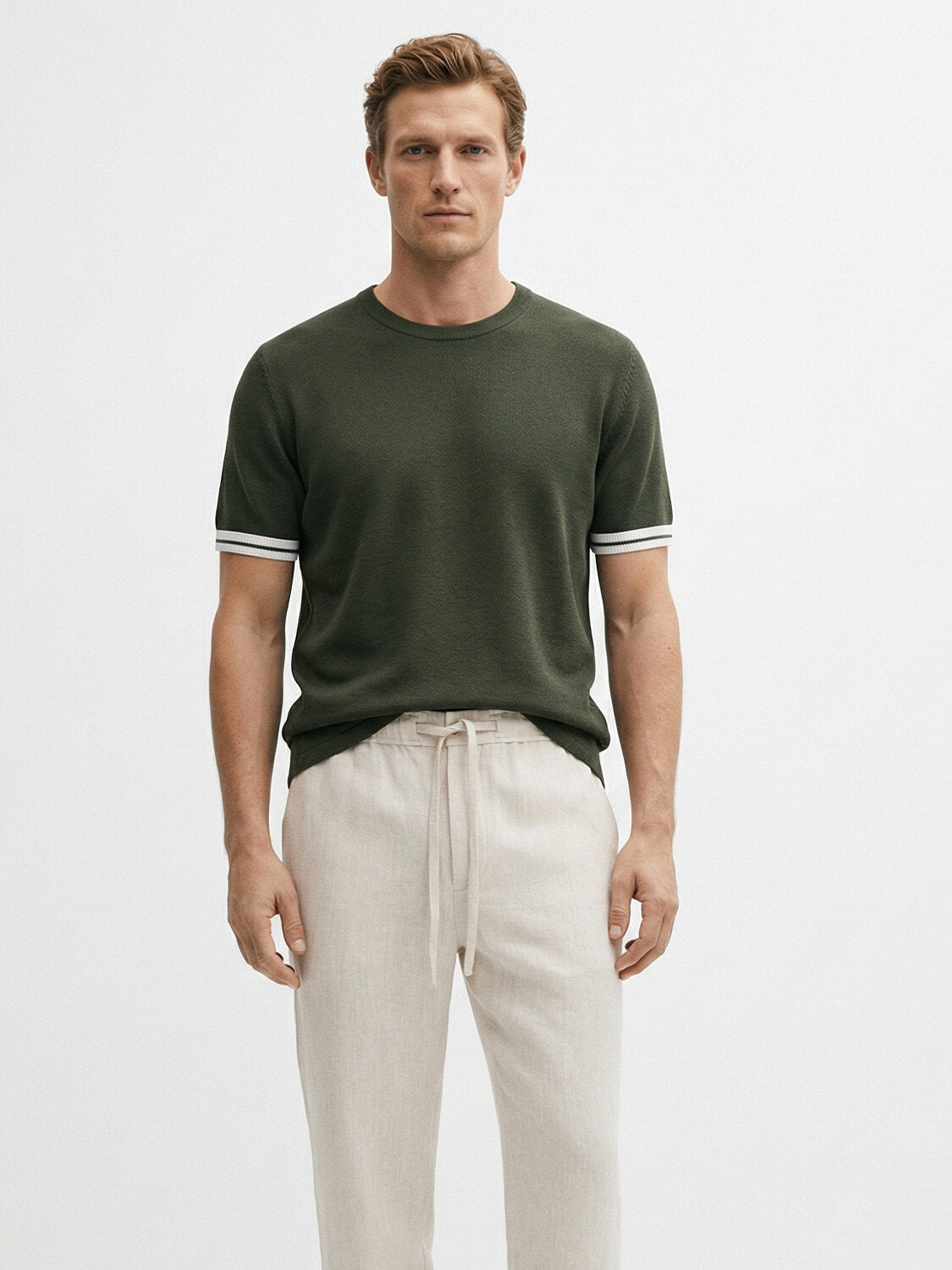 Xint Khaki Short Sleeved Regular Fit T-Shirt