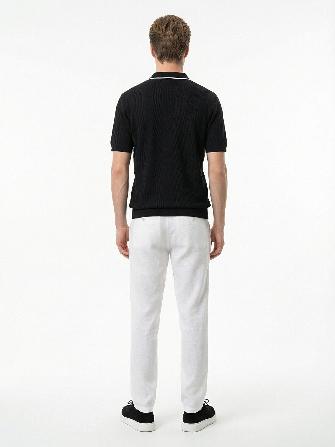 Xint Black Regular Fit Short Sleeved Polo