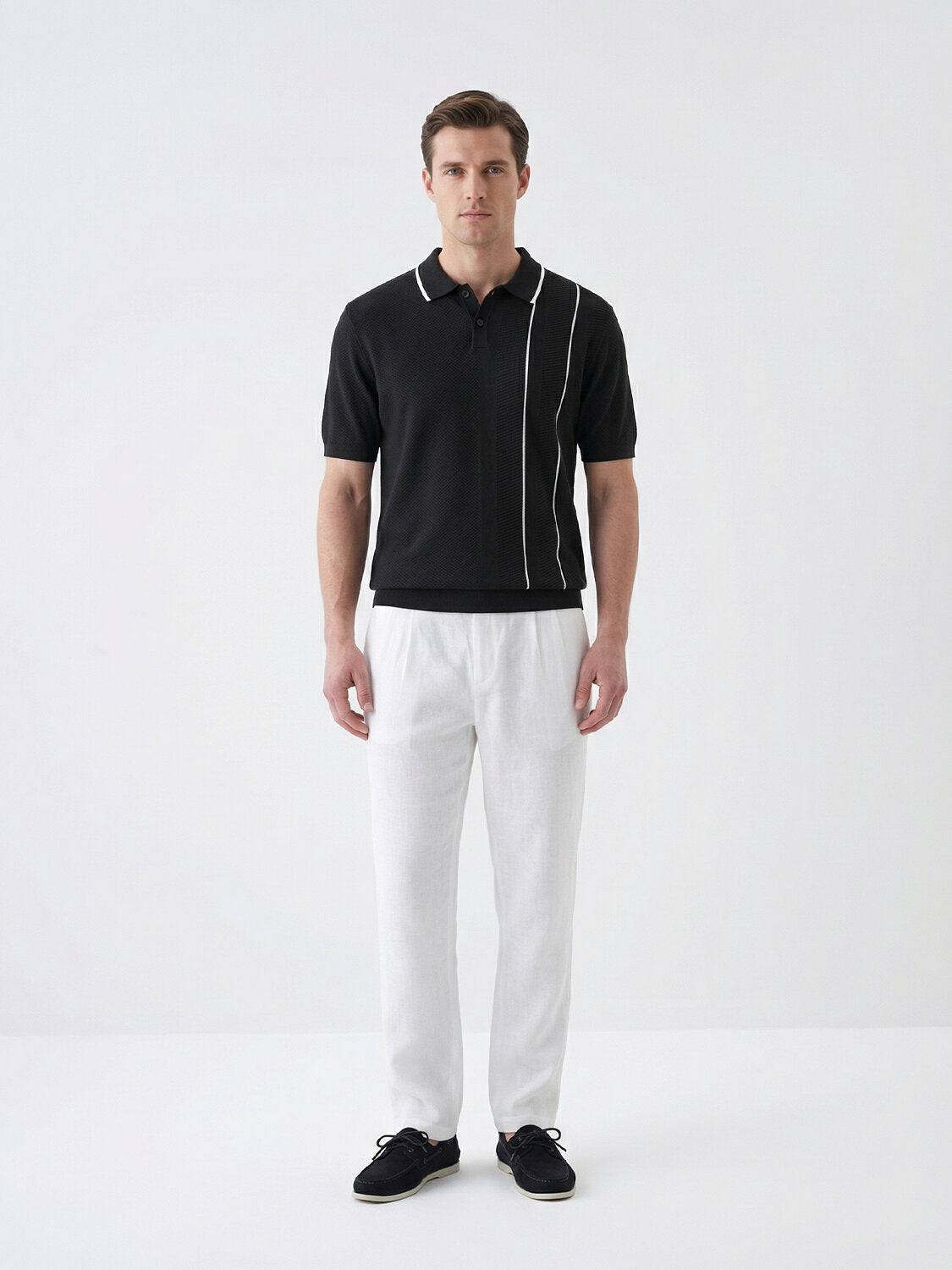 Xint Black Regular Fit Short Sleeved Polo