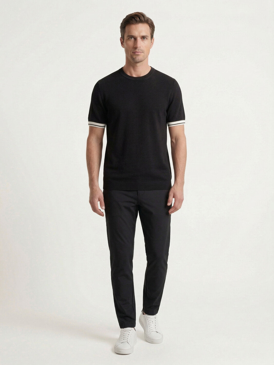 Xint Black Short Sleeved Regular Fit T-Shirt