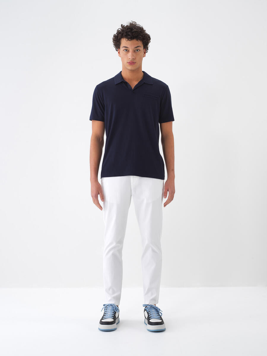 Xint Cotton Regular Fit White Chino Trousers